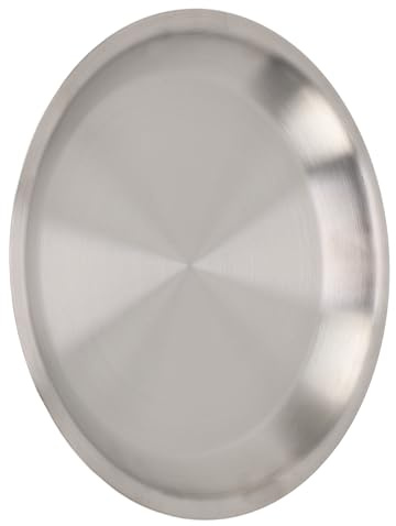 ZPSHYD Vassoio da portata in acciaio inox 304, piatto rotondo multifunzionale per uso quotidiano, facile da pulire, lunga durata, ideale per campeggio e cena, diametro 30 cm