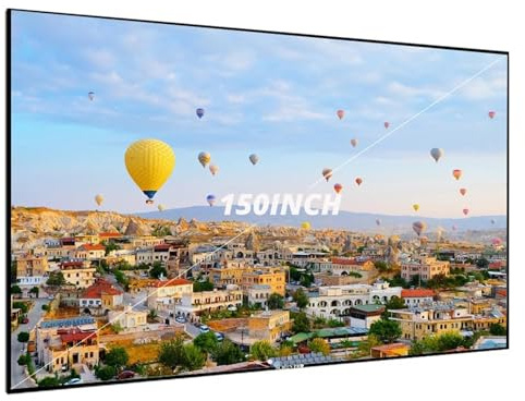 DGOINGPI videoproyector Pantalla proyector Pantalla de proyector Marco Fijo 1CM Pantalla de proyección de Marco ultraestrecho Cine en casa 4K(120 Inch)