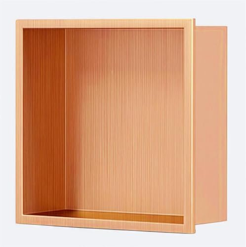SAYEYBU Nicho Ducha Acero Inoxidable, Nicho para Pared de Ducha, Estante Empotrado, No Necesita Azulejos para Almacenamiento en el BañO,Rose Gold,320 * 320 * 125mm
