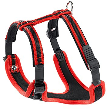 Ferplast Hundegeschirr für kleine Hunde ERGOCOMFORT, verstellbar, komfortabel, gepolstert, mit Schnellverschluss, Größe XS, max. 15 kg. Rot