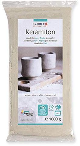 Keramiton weißModellierton Modelliermasse Tonmasse Töpferton Lufthärtend Basteln 1kg