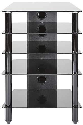 MT Products MMT 5 hylla premium svart glas hifi stativ