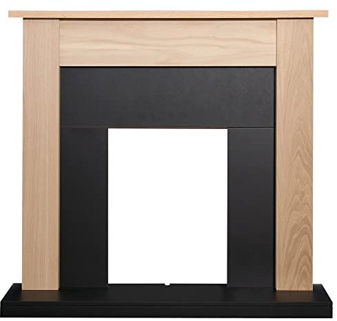 Adam Southwold Fireplace in Oak & Black, 43 Inch