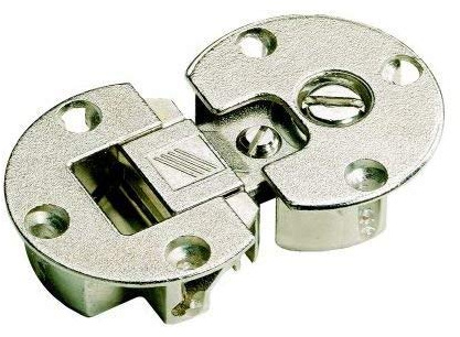 HKB ® 1 Stück Klappenscharnier Markant 11, 90°, ø 35 mm, Zinkdruckguss vernickelt, mit Montageschrauben, Hersteller Hettich, Es wird nur ein Scharnier versendet