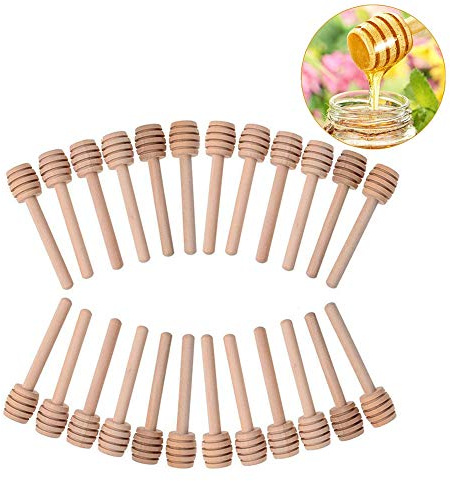 24 Stück mini Honiglöffel,mit individuellen Packung für Benutzen,sehr geeignet für Hochzeit und Party(3inch)