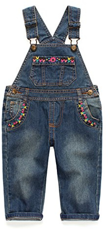 KIDSCOOL SPACE Jean Workwear,Light Blue, Baby & Little Boys/Girls Blue Denim Dungaree,Jean Overalls