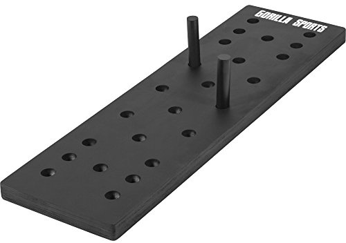 GORILLA SPORTS® Pegboard aus Holz, 24 Löcher, 2 Rundholzstäbe, bis 500 kg | 30 x 102 x 4 cm, Schwarz, mit Montagematerial; Kletterbrett, Kletter-Trainingsboard für Kraft, Koordination und Klimmzüge