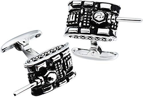 HAWSON Nyhet manschettknappar för män, manschettknappar i olika tema för fest, roliga manschettknappar för pojkar med svart presentask, Metall
