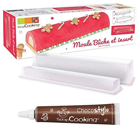Moule à Bûche de Noël avec insert + 1 Stylo chocolat