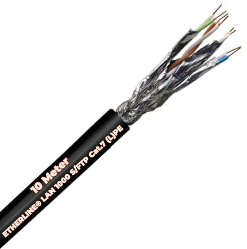 Lapp 10 Meter 2170977 Etherline Lan Cat.7 S/FTP 4x2xAWG23 (L) PE Datenleitung für die Erdverlegung bis 1000 MHz