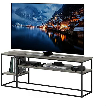 Furinno Moretti Modern Lifestyle TV Stand for TV up to 65 Inch, French Oak Grey