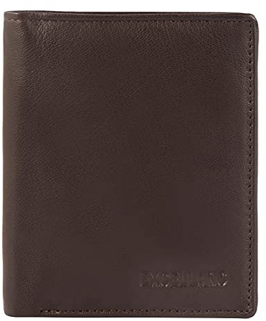 Excellanc Herren-Geldbörse Echt Leder Hochformat 11 x 8,5 x 2 cm 3000413 (braun)