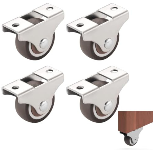 4 Piezas Ruedas para Muebles, Ruedas Transportadoras, Ruedas Giratorias, Apto para Transportar Muebles y Objetos Pesados, Muy Práctico(Plateado)