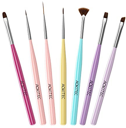 Aokitec Kit de Brosses à Ongles Pinceaux de Vernis À Ongles en Gel, Stylo à Ongle Art, Outils de Peinture avec Pinceau de Gel d'Extension d'Ongle, Outils de Manucure pour Salon DIY à la Maison Femmes