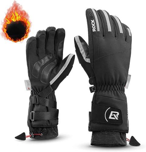 ROCKBROS Winterhandschuhe Fahrradhandschuhe Herren Winddicht
