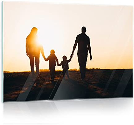 WallArena Personalisierter Bilder Foto auf Glas 60x40 cm | Foto auf Glas personalisiert, Ihr eigenes Motiv: Gestalten Sie ein hochwertiges Glasbild mit, Hochwertiges 4-mm-Glas