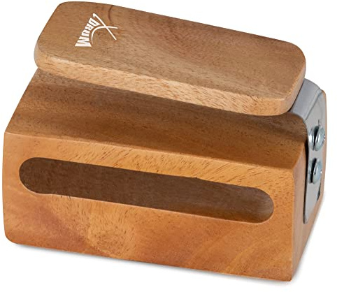 XDrum CW-S Cajon Woodblock, Montierbarer Holzblock, Größe: ca. 10 x 6 cm | Klettstreifen auf der Rückseite, Kann mit Händen und Rods gespielt werden, Sehr durchsetzungsfähiger Klang