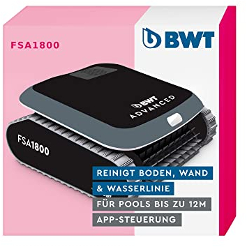 BWT Poolroboter FSA 1800 | besonders Leicht & Kompakt | für Pools mit Einer Länge bis zu 10 m | Zuverlässige Reinigung von Boden, Wand & Wasserlinie | 16m Kabellänge | Poolsauger | mit App-Steuerung