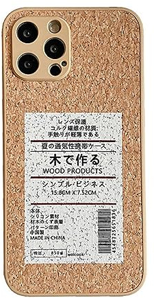 Coque de téléphone avec étiquette en Grain de Bois pour iPhone 14 13 12 11 Pro Max XR X XS Max 14 7 8 Plus Couverture de Couple de Refroidissement en Fibre de Liège Souple, M1, pour iPhone 12 Pro