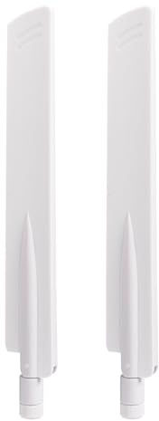 Eightwood Tri-Band WiFi 6E Antenna 2.4GHz 5GHz 6GHz RP-SMA Male Antenna White (2-Pack) for WiFi Router Security Camera DVR Recorder Surveillance Monitor