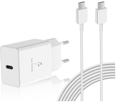 Chargeur pour Samsung Charge Rapide, 15W Chargeur USB C pour Samsung Galaxy S23, S22, S21FE, S20, S10, S10e, S9, S8, A54, A53, A51, A34, A14, A13, Rapide USB C Adaptateur Secteur avec Cable 1.5m
