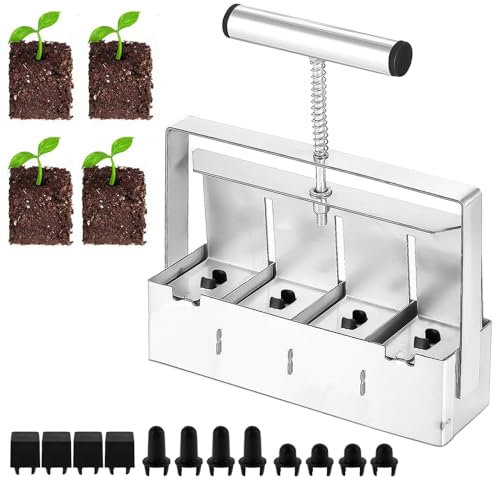 Junhui Outil de Blocage de Terre Manuel, Sol pour Fabricant de Blocs, Outil de Jardinage Presse Motte, Bloqueur de Sol Manuel pour Semis, Jardin, Plantation, Transplantation, Serre