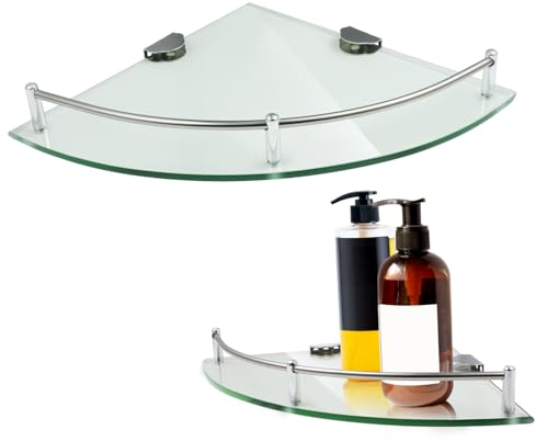 PRETYZOOM 2 Stück Eckregal für Badezimmer und Dusche aus Edelstahl