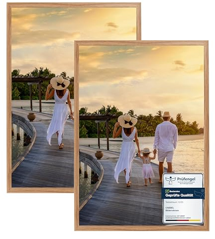 CABBEL 2x tavelram 50x70 cm ekram 2-pack | dokumentram, collage, affisch | MDF träaffischram akrylglas | tavelram, pusselram, bilder, fotoram att hänga upp
