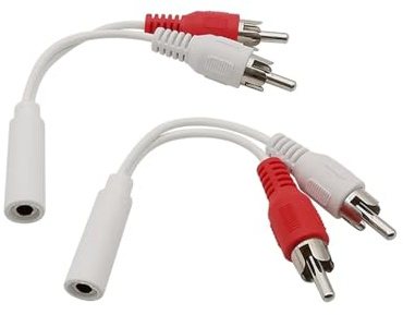 2 pz 3.5mm Femmina a 2 RCA Maschio Stereo Audio Y Cavo Adattatore AUX 3.5 Jack a RCA Spina Cavo connettore Nero Bianco ( Size : 2Pcs White )