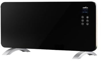 ABRILA - Emisor Térmico Cristal Himalaya 2000W | Negro | 2 Potencias | Control Remoto | Temporizador | IP24 | 38x92x6,68 cm