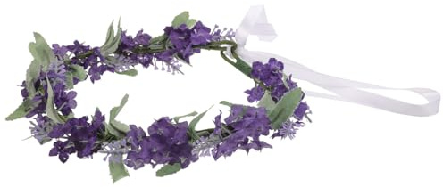 FRCOLOR Lavendelblumenstirnband Künstlicher Blumenkranz aus Stoff für Hochzeit Prom Fotoshootings Eleganter Kopfschmuck für Damen