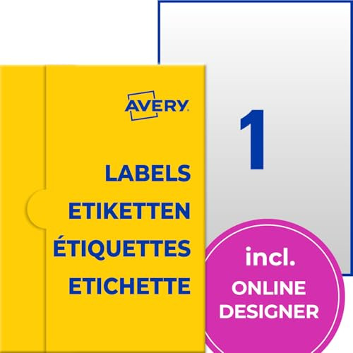 AVERY Zweckform P7784-10 transparente Etiketten (10 Klebeetiketten, 210x297mm auf A4, selbstklebend, Aufkleber zum Bedrucken, wetterfest, Beschriftungen/Produktaufkleber) 10 Blatt, durchsichtig