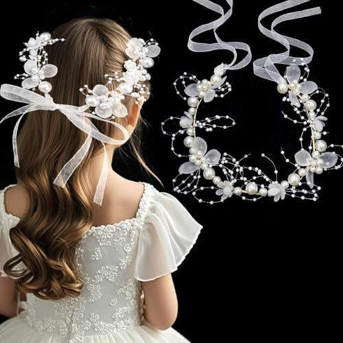 Haarkranz Kommunion,Haarschmuck Hochzeit Kopfschmuck,Kommunion Haarschmuck,Hochzeit Blumenmädchen Kopfschmuck
