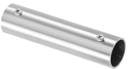 sourcing map 1Pcs 2-Way Straight Pipe Fitting Connector, Fit 1 Inch(25mm) OD Pipe Stainless Steel 150mm Length Structural Pipe Connector Chain Link Fence Clamp