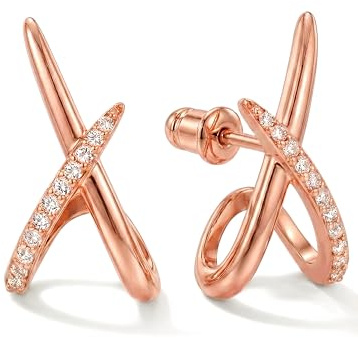 MUMREUES Orecchini Donna Oro Rosa Zirconia Cubica Orecchini Moda Placcati Oro Regalo Di Gioielli Per Lei