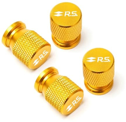 Autoreifen-Luftkappen-Abdeckung Für Renault RS Clio Scenic Logan Megane Koleos Sandero Safrane Auto Rad Reifen Ventilkappen Reifen Vorbau Abdeckung Airdust Wasserdicht 4 Stücke(Gold)