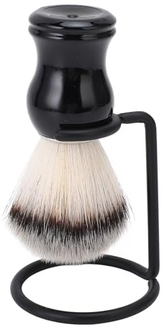 Fyearfly Blaireau de Rasage avec Porte, Ensemble de blaireaux synthétiques pour blaireau, kit de rasage 2 en 1 avec support de rasage en acier inoxydable pour homme rasage de près
