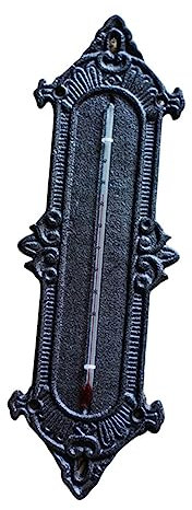 BESPORTBLE Gusseisen Wandthermometer Innenbereich Haushalt Thermometer Präzise Temperaturanzeige Klassisch Schwarz Langlebig Für Wohnraum Gewächshaus