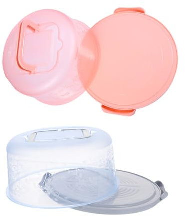 Garneck 2piezas Estuche Para Tartas De Plástico Cajas Portátiles Soporte Para Tartas Contenedor Para Pasteles Para Cumpleaños