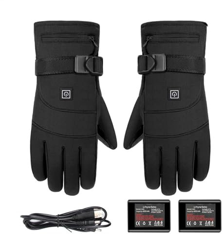 Calefacción con baterías: guantes eléctricos térmicos, guantes aislantes de invierno | Mittanes de calefacción USB de 3.7 V con ajuste de temperatura, guantes de calentamiento rápido con pantalla táct