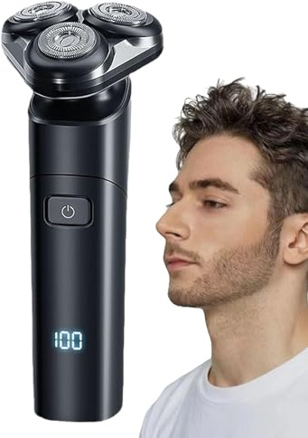 elettriche, uomini elettrici, badanti che è un rasoio da uomo ricaricabile portatile, rasoio elettrico con display a LED per viso e mento