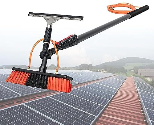 Teleskop-Fensterreinigungsstange mit Wasserzufuhrbürste, 9 m Reichweite für Wintergarten, Dach, Photovoltaik-Panel und LKW-Reinigung, professionelles Fensterreiniger-Set (6 m Größe)
