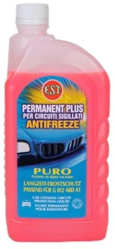 AOQ ORIGINAL QUALITY EST Permanent Plus Puro Rosso Liquido Antigelo Rosso per Radiatori da Lt. 1