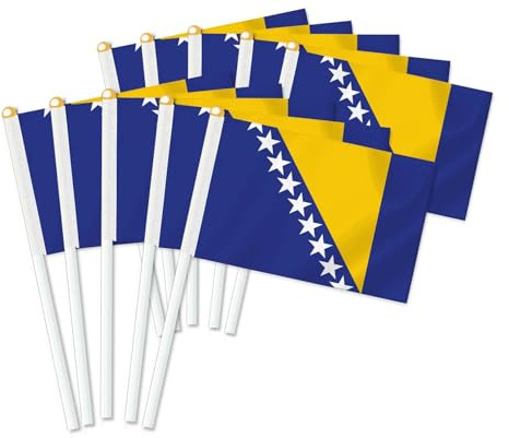 25 Stück Bosnien Handheld Flagge, Dekor Hand gehalten Hold Fahne, Dekoration Banner hand Bosnia