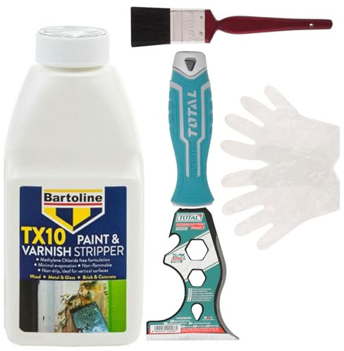 Complete Paint Stripper Wood & Metal Kit – Varnish Remover for Wood, Paint Remover for Metal, Multi Tool & Brush – 4 Piece Set