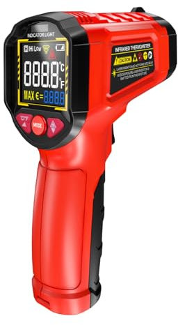 Calibro Della Temperatura Ad Alta Temperatura - Termometro A Infrarossi Per La Cottura, Pistola Di Temperatura Digitale Senza Contatto Per Letture Di Superficie | Calibro Ad Alta Temperatura Portatile