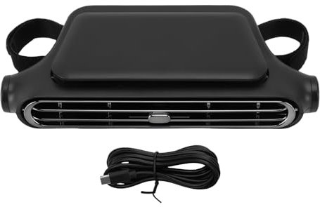 TOPINCN Ventilateur de Refroidissement de la Voiture pour Siège Arrière, Ventilateur de Casque de Siège D'auto USB pour Siège Arrière Avant, Ventilateur Arrière à Cartouche à Carton (BLACK)
