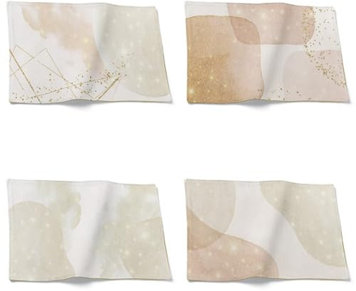CEVAN Sottopiatto Natalizio Tovaglietta Ospiti Pittura Inchiostro Set di 4, Elegante Tovagliette Tavolo Resistente Calore per La Cucina, Il Ristorante L'Ufficio, 32x42cm