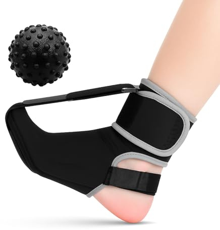 ZAHRVIA Plantar fasciit nattskena med massageball, bekväm plantar fasciit bandage på natten, hälsporre bandage, plantar fasciit strumpor, fotbandage för smärtlindring (S)