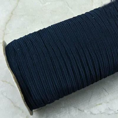 5 yardas de cinta elástica de 3,0 mm, colorida, de goma, para cintura, cuerda elástica, cinta elástica para manualidades, accesorios de costura - azul marino